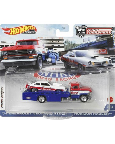 hotwheels premium team transport chevrolet vega pro stock + horizon hauler č.34