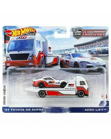 hotwheels premium team transport toyota gr supra2021 + aero lift č.37