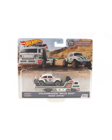 hotwheels premium team transport volkswagen baja bug + wide open č.23