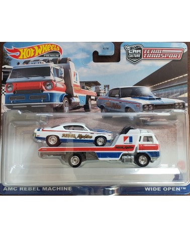 HOTWHEELS PREMIUM TEAM TRANSPORT AMC REBEL MACHINE + WIDE OPEN  Č.43