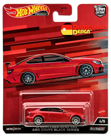 MERCEDES BENZ C63 AMG COUPE BLACK SERIES HOTWHEELS PREMIUM CAR CULTURE DEUTSCHLAND DESIGN  4/5