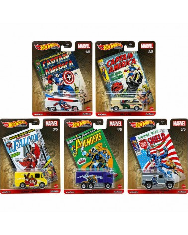 LAND ROVER DEFENDER 100 HARD TOP HOTWHEELS 2021 PREMIUM MARVEL COMPLETE SET OF 5 CAPTAIN AMERICA 5/5