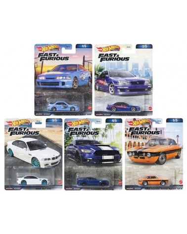 HOTWHEELS PREMIUM  REAL RIDERS FAST AND FURIOUS CELÁ SADA