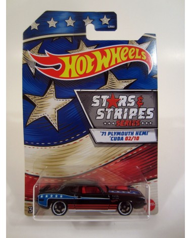 PLYMOUTH HEMI CUDA 1971HOTWHEELS PREMIUM STARS AND STRIPES SERIES 2/10